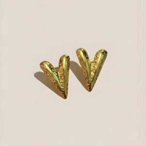 Gold plated heart earrings