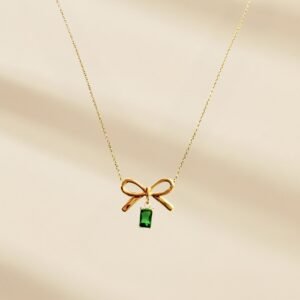 Gold plated anti tarnish bow pendant