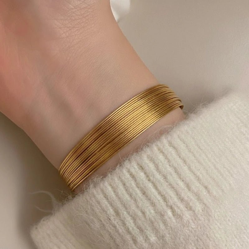 Gold Plated Bangle-Style cuff Bracelet - Image 2