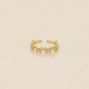 Gold Plated anti-tarnish Butterfly Themed Adjustable Ring
