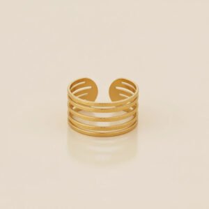 Gold Plated anti-tarnish Contemporary Adjustable Finger Ring