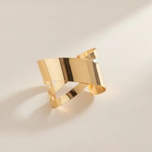 Gold Plated Bangle-Style Cuff Bracelet