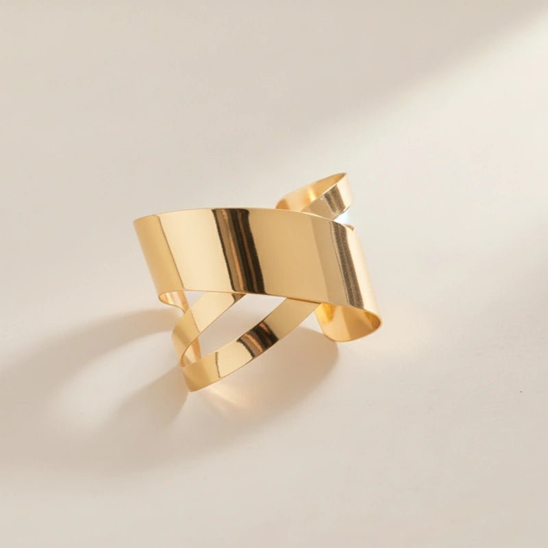 Gold Plated Bangle-Style Cuff Bracelet
