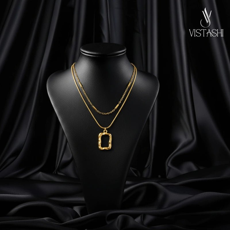 Gold Plated anti-tarnish Double Strand Pendant - Image 2