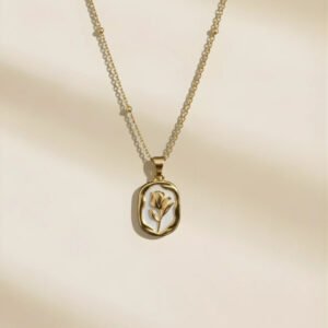 Gold Plated anti-tarnish Rose Themed Pendant