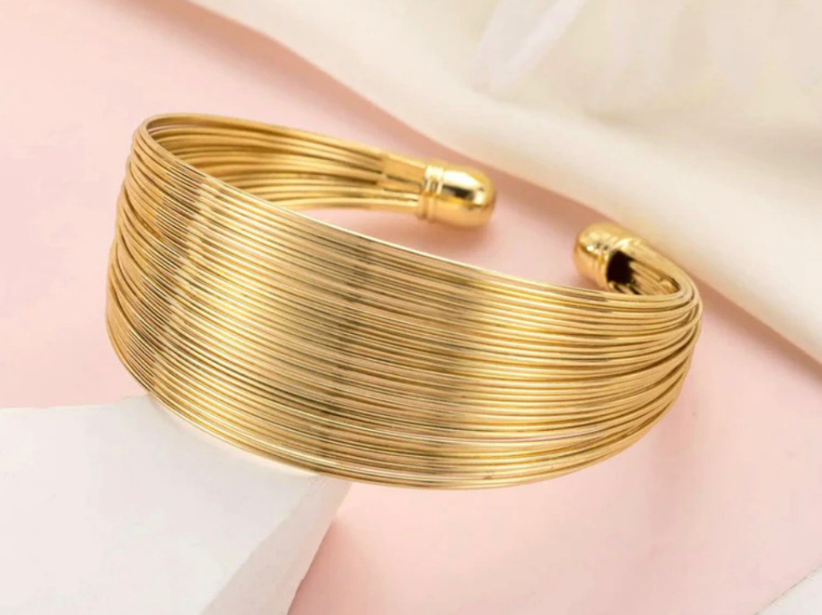 Gold Plated Bangle-Style cuff Bracelet - Image 3