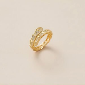 Gold Plated anti-tarnish Snake Themed Adjustable Ring