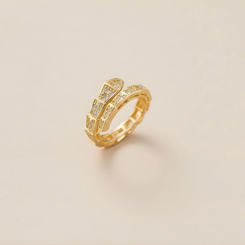 Gold Plated anti-tarnish Snake Themed Adjustable Ring