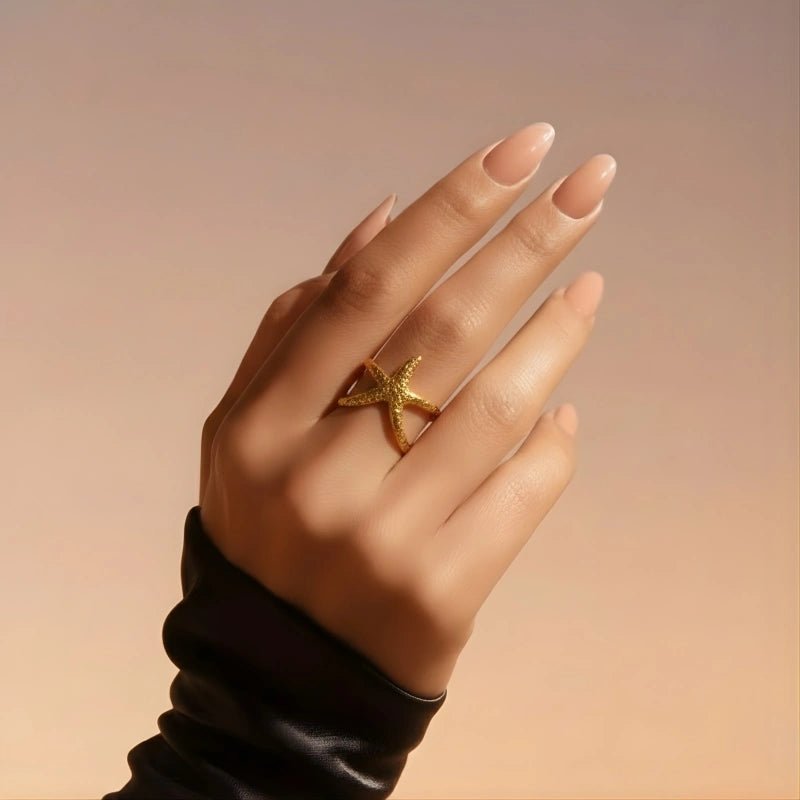 Gold Plated Anti-Tarnish Star-Themed Ring - Image 2