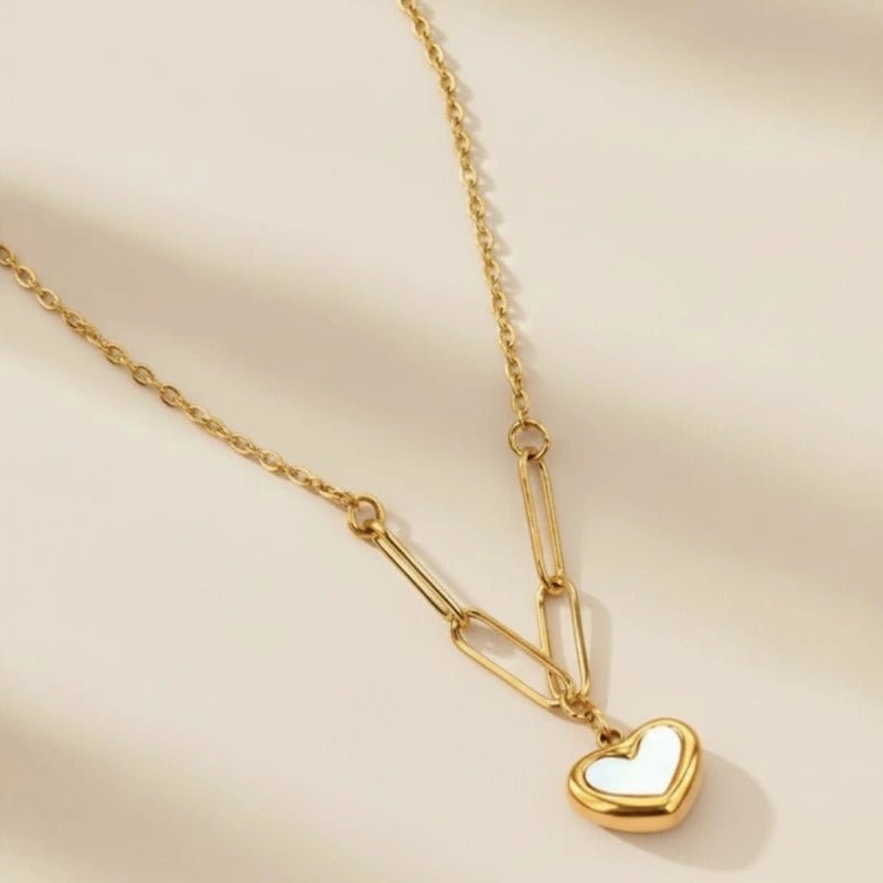 Gold Plated anti-tarnish White Heart Themed Pendant